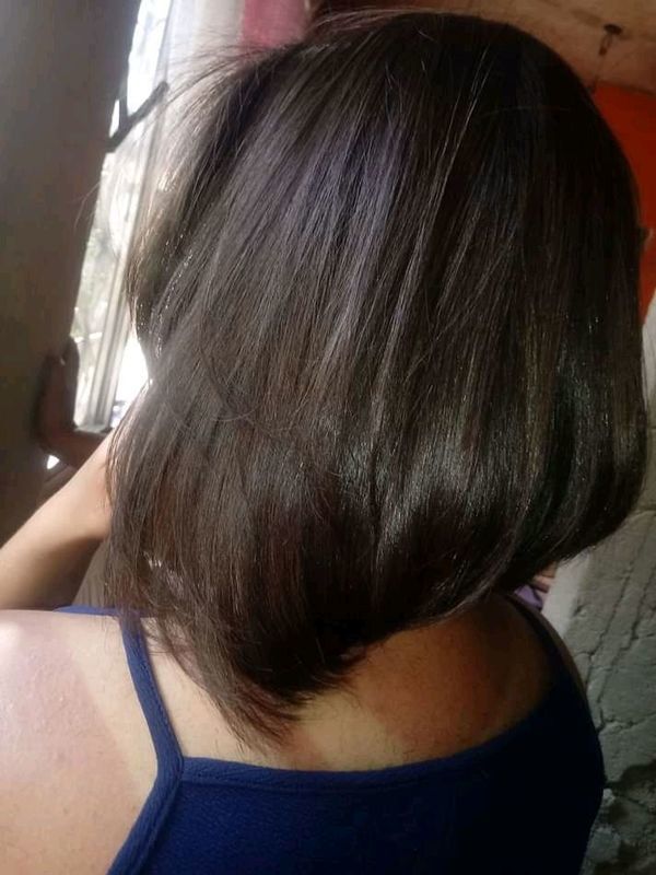 Progressiva, piastra ,corte , escova . ( Feito em casa mesmo ) 
Ela amou ❤️ cabelo cabeleireiro(a)