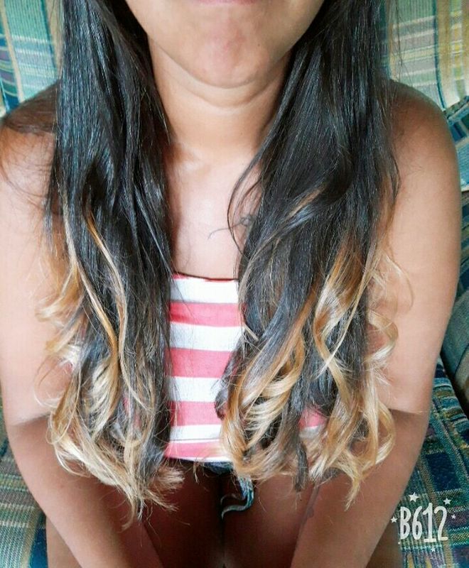 Ombre hair, finalizado com escova e chapinha modeladora! cabelo auxiliar cabeleireiro(a)