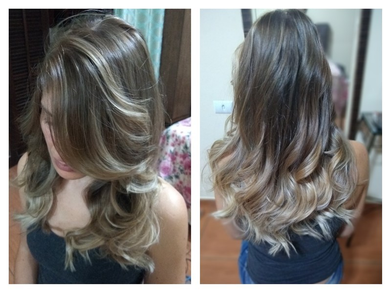 Ombrê hair bege  cabelo cabeleireiro(a) maquiador(a) designer de sobrancelhas