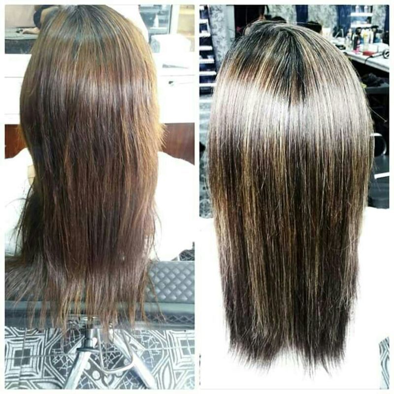 Marrom iluminado cabelo cabeleireiro(a)