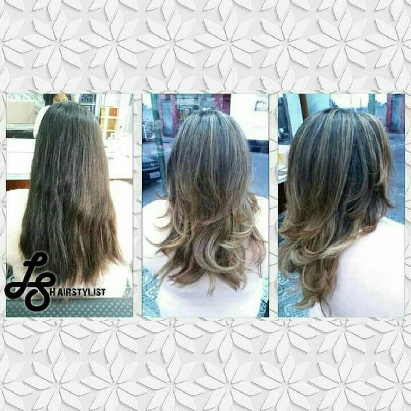 Marrom iluminado com corte Sauvage cabelo cabeleireiro(a)