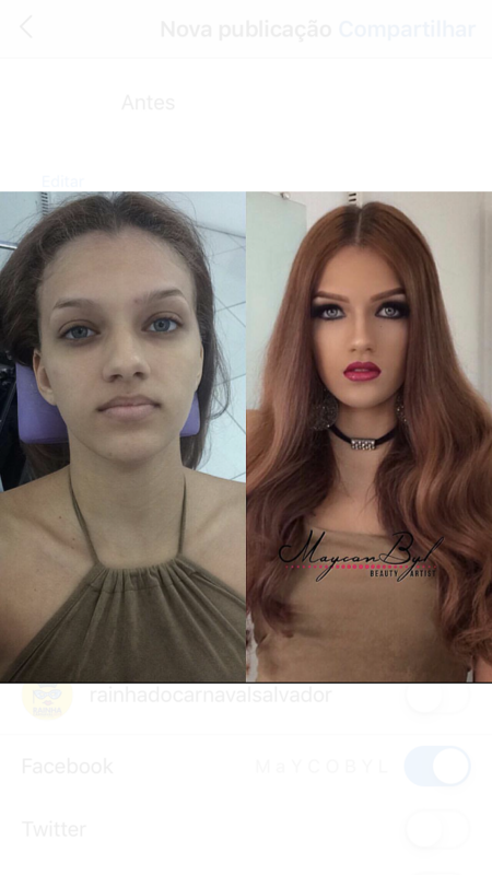 Antes e Depois 
Maquiagem para festa. cabelo cabeleireiro(a) designer de sobrancelhas maquiador(a)