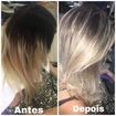 Csbelo sensibilizado porém com a raiz totalmente  natural e com um tempo de crescimento já ultrapassando  o tempo de retoque da raiz, decidi corrigir a cor total retoque as mechas da raiz , preservando o comprimento já  decapado Mas muito desbotado e por sim sucesso  chegando ao resultado final, um trabalho que foi feito com muita delicadeza  além do habitual, devido sua a condições  relacionado a estrutura e saúde.