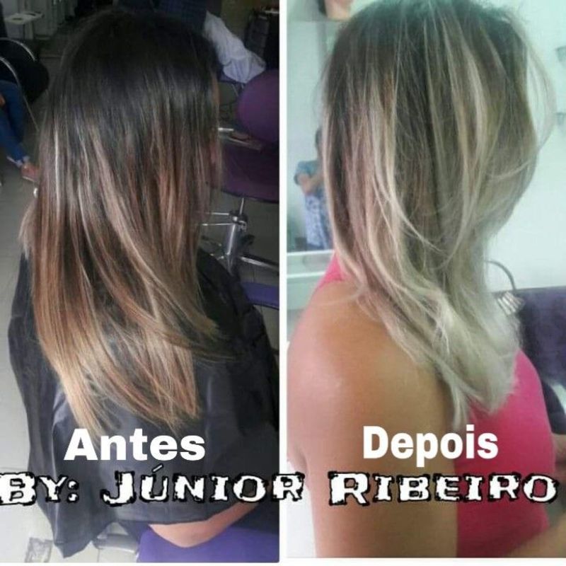 Ombré hair platinado frio cabeleireiro(a) maquiador(a)