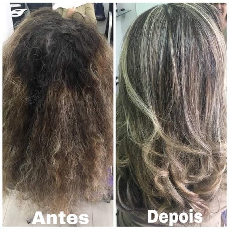 Luzes para corrigir a cor, eliminar visualmente a raiz muito grande e escura e camuflar os fios naturais branco. cabeleireiro(a) maquiador(a)