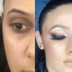 Antes e depois 
Pele, contorno, olho diagonal, sobrancelhas e boca! 