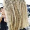 Loiro Top e Corte long Bob