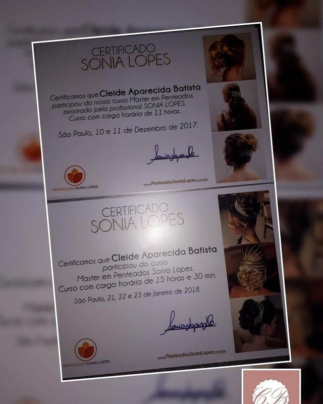 Certificado curso de penteado outros maquiador(a) designer de sobrancelhas cabeleireiro(a)