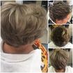 Atualizando... Os cabelos curtinhos merecem serem estilizados não apenas com um corte moderno, mas necessita de ter cor e vivacidade.A cliente estava com a raiz natural em uma altura do tom 4/0 então utilizei a técnica de mechas em um tom bege perolado para contrastar com os fios brancos  natural, e suavizei sua raiz natural com um tom de loiro mate para ficar algo mais frio e sútil, e fiz um reparo suave no corte para complementar o novo visual.