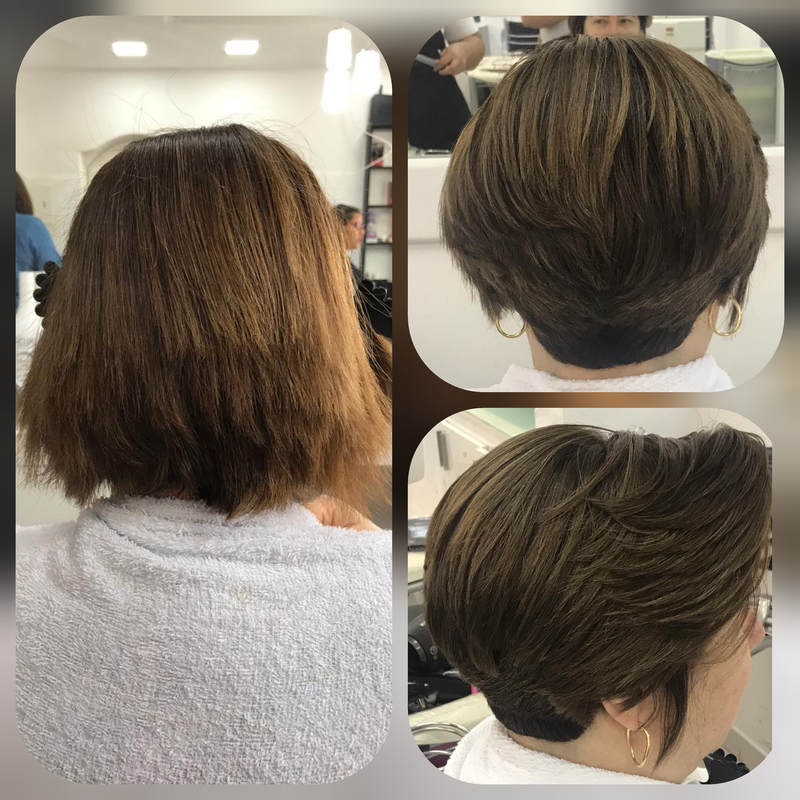 Retoque de raiz + corte  cabelo auxiliar cabeleireiro(a) estudante (cabeleireiro)