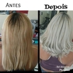 cliente pediu corte curto com camadas....e luzes platinada. ..💇💆💕💕cliente amou....