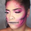 Pink Caveira - aplicação de pedras #maquiagemartistica #caveirafeminina 
