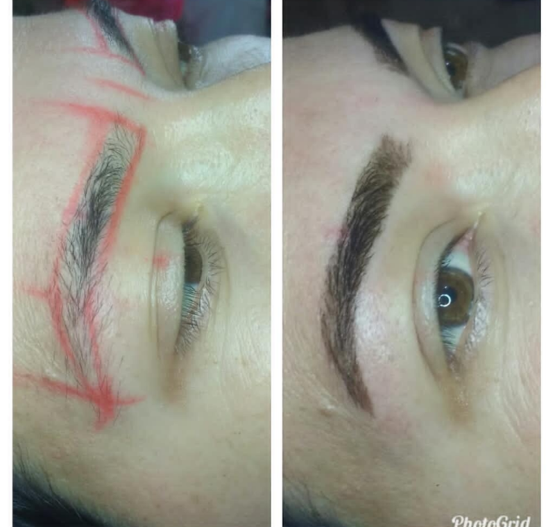 Design de sobrancelha com henna. estética esteticista maquiador(a) designer de sobrancelhas
