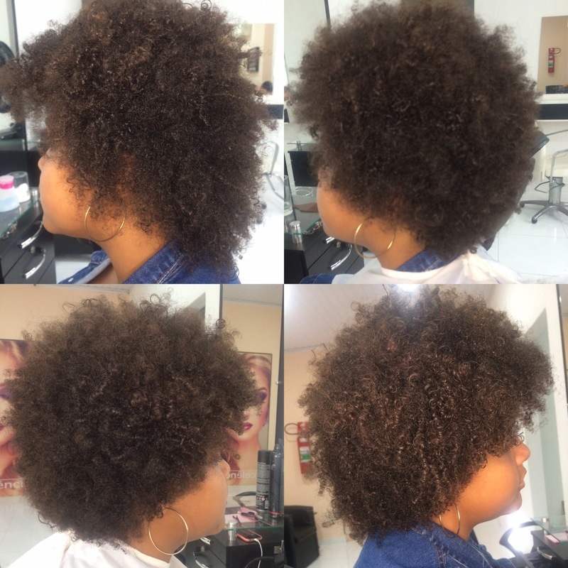 Antes e depois de corte realizado no cabelo seco (especializado para cacheados e crespos)
 cabelo cabeleireiro(a) escovista