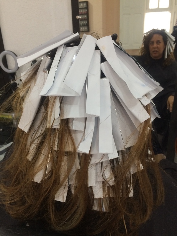 Mechas no papel (ANTES) cabelo cabeleireiro(a) escovista