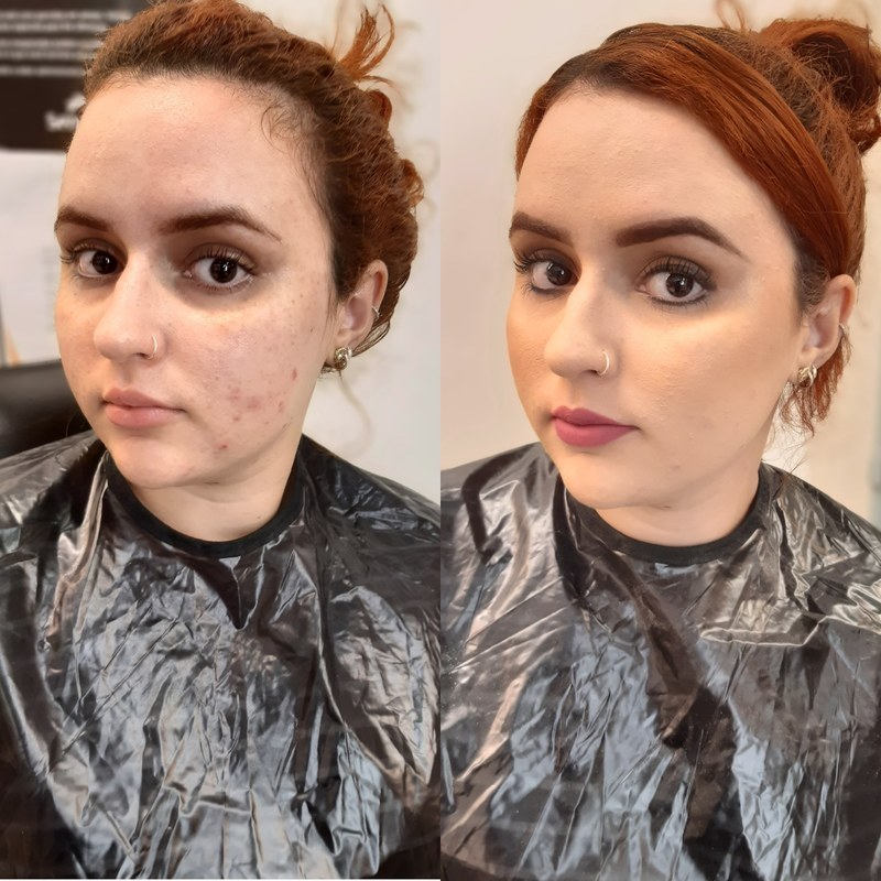 Aquele antes e depois de uma pele pronta 😛 maquiagem maquiador(a) promotor(a) de vendas designer de sobrancelhas