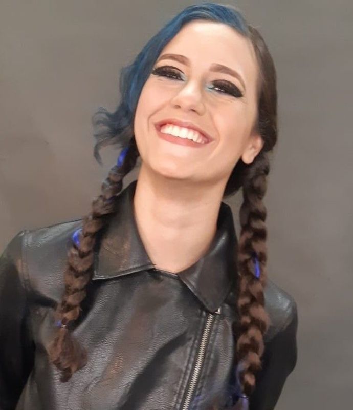 Maquiagem conceitual, Inspiração personagem Jinx do jogo League of Legends #MaquiagemProfissional maquiagem estudante (maquiador)