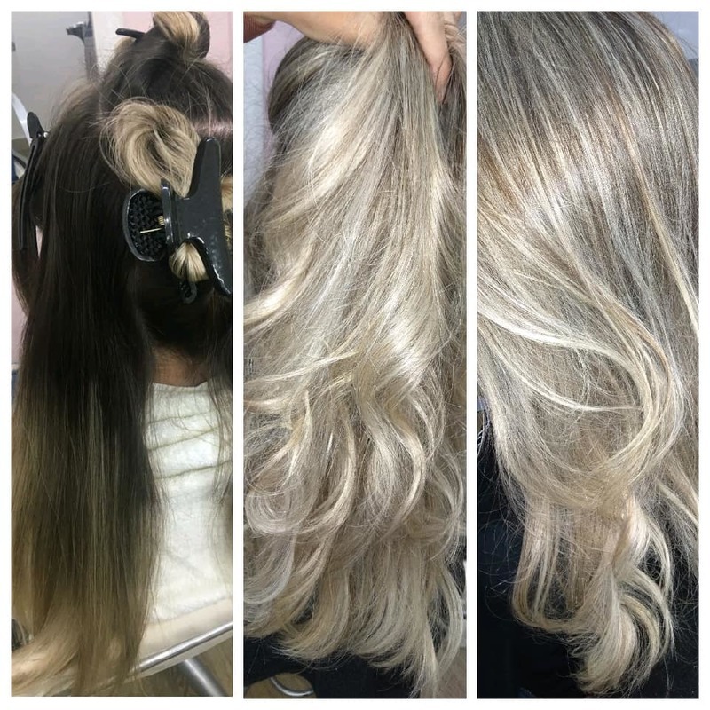 antes e depois cabelos platinados cabelo cabeleireiro(a)