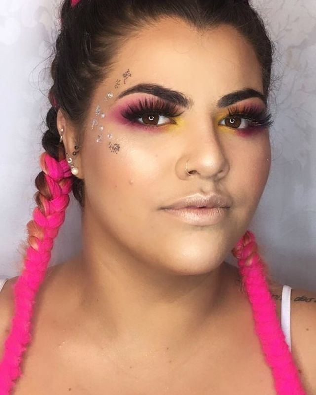 make rosa e amarelo  maquiagem maquiador(a) esteticista