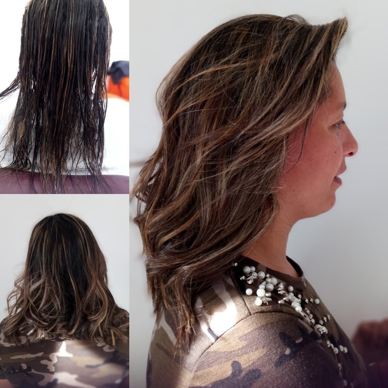 Retoque de mechas +corte long bob  cabelo cabeleireiro(a)