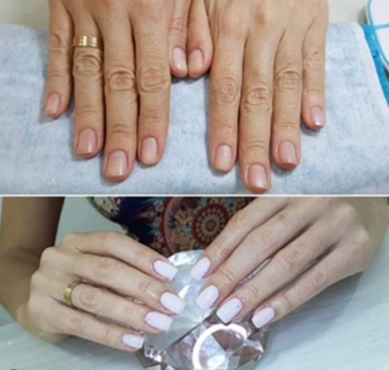 Alongamento - Gel moldado unha manicure e pedicure