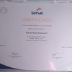 Certificado de conclusão Reiki níveis 1 e 2 Senac Osasco.