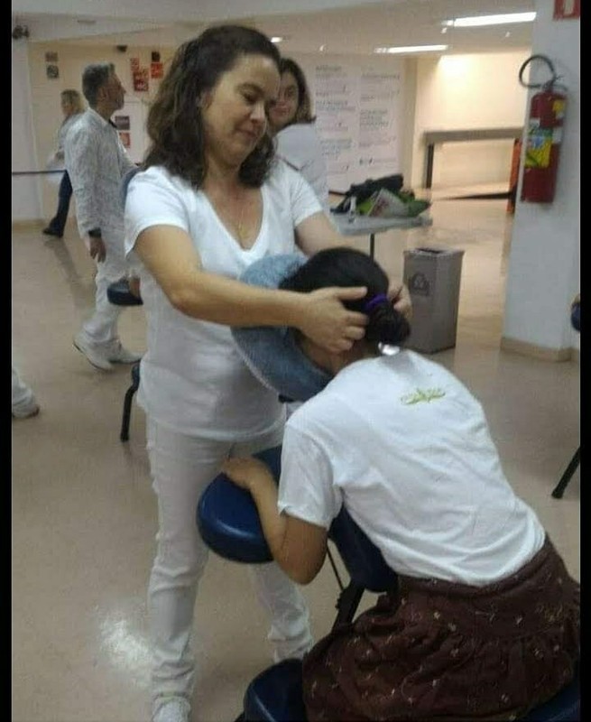 Evento de Quick Massage. estética massoterapeuta