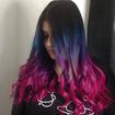 Ombré roxo e rosa #cabelogalaxia #cabeloazul #cabelorosa #ombré 