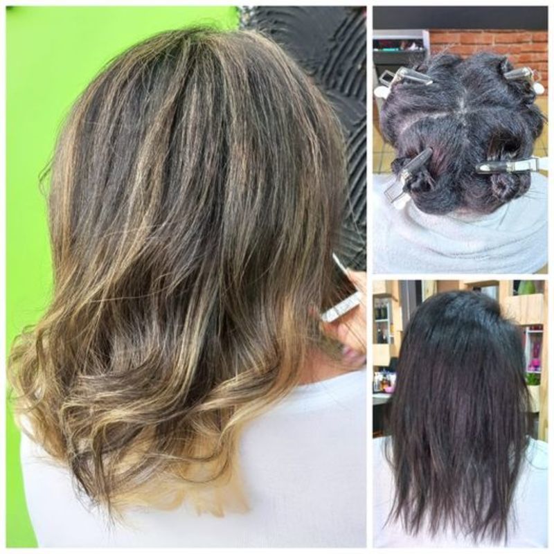 Transformação capilar #mechas na transparência. cabelo cabeleireiro(a) maquiador(a) estudante (visagista)