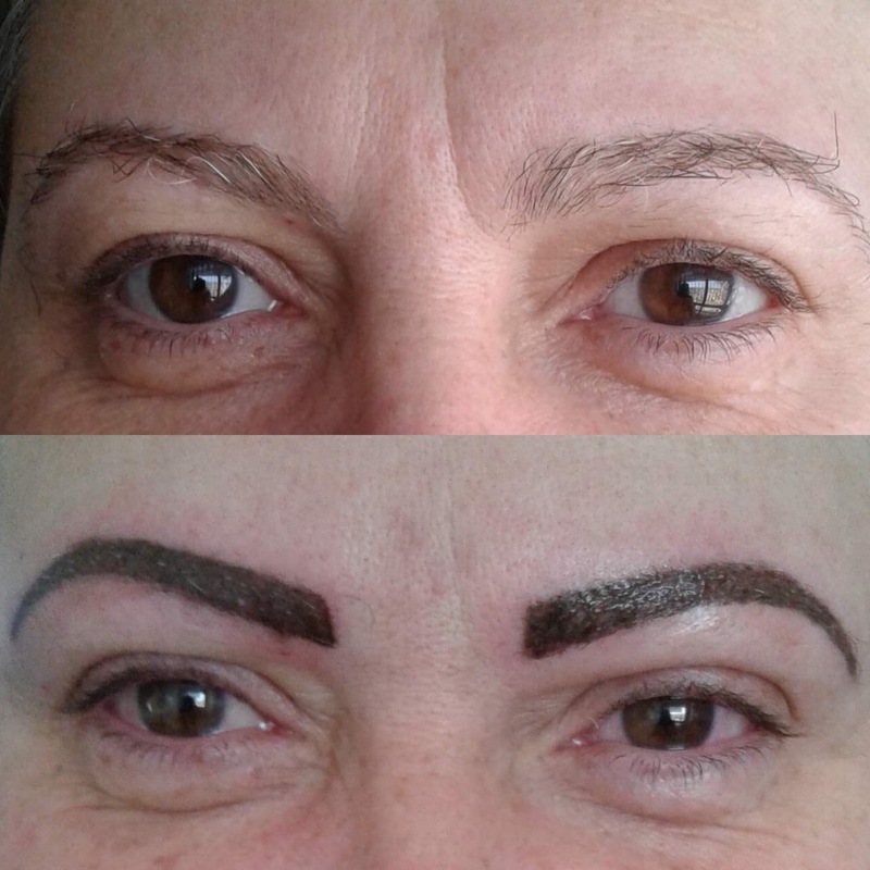 Antes e depois maquiagem definitiva  maquiagem micropigmentador(a) designer de sobrancelhas